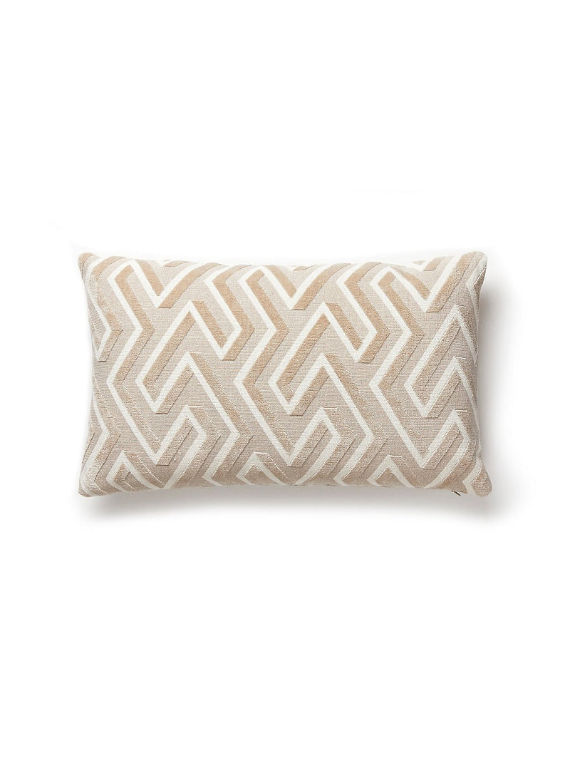 Maze Velvet Lumbar Pillow, Latte - BlueJay Avenue