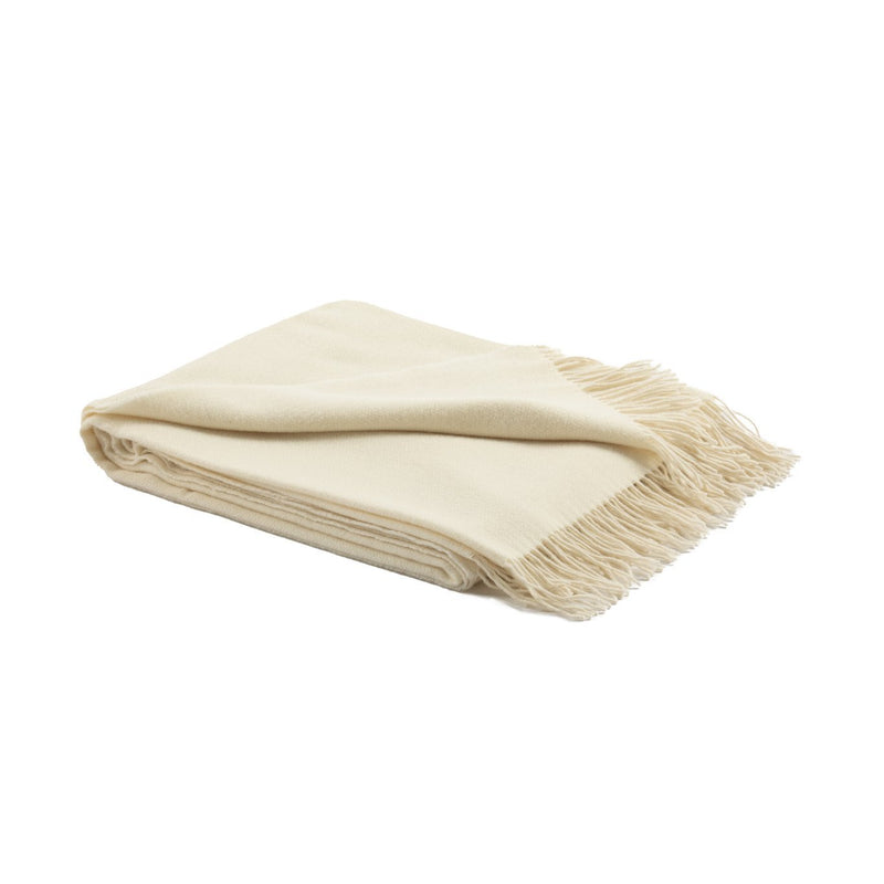 Milan Wool & Cashmere Throw Blanket, Winter White - BlueJay Avenue