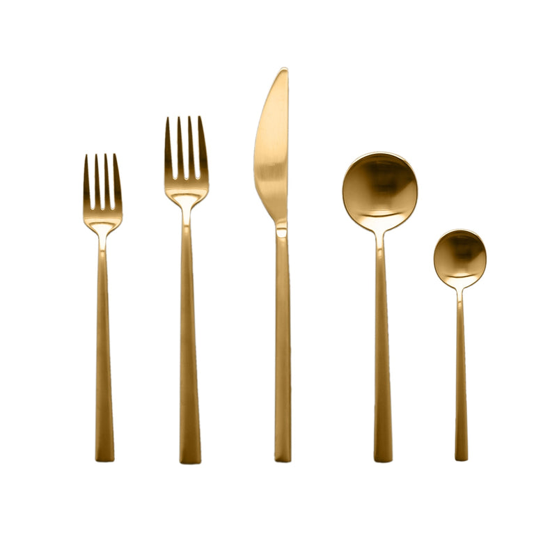 Movida Ice 5 pc Flatware Set, Oro - BlueJay Avenue