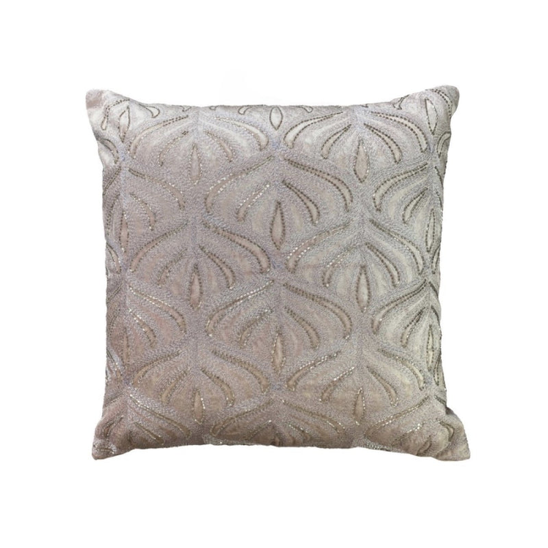 Nava Viscose Velvet Beaded Embroidered Pillow with Insert, Blush Pink - BlueJay Avenue