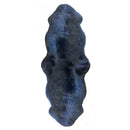 New Zealand Long Wool Sheepskin, Double Pelt, Navy - BlueJay Avenue