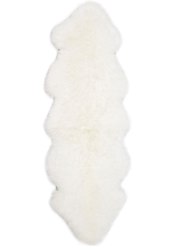 New Zealand Long Wool Sheepskin, Double Pelt, Ivory - BlueJay Avenue