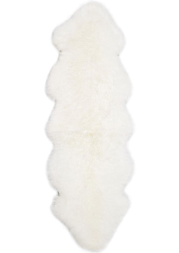 New Zealand Long Wool Sheepskin, Double Pelt, Ivory - BlueJay Avenue