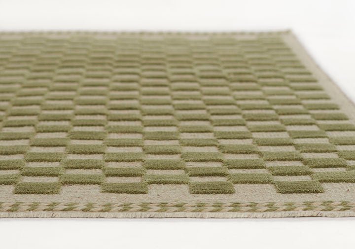 Oberon Wool Area Rug, Green - BlueJay Avenue