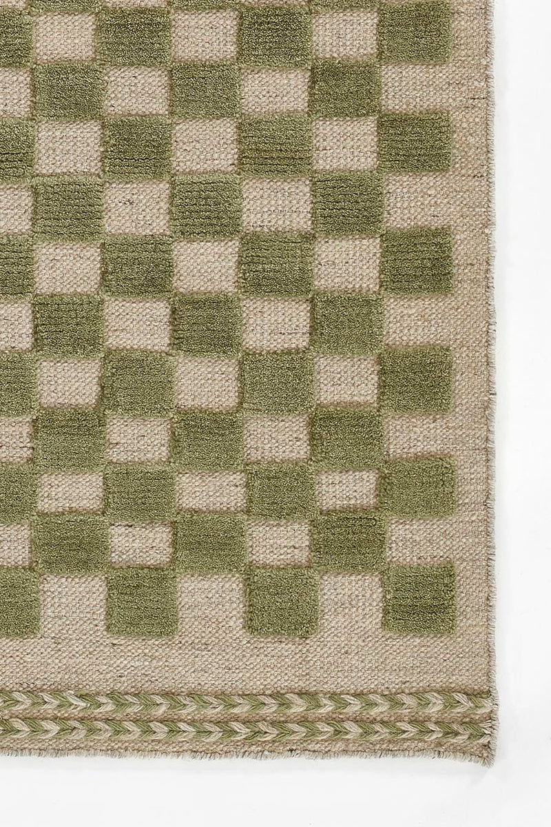 Oberon Wool Area Rug, Green - BlueJay Avenue