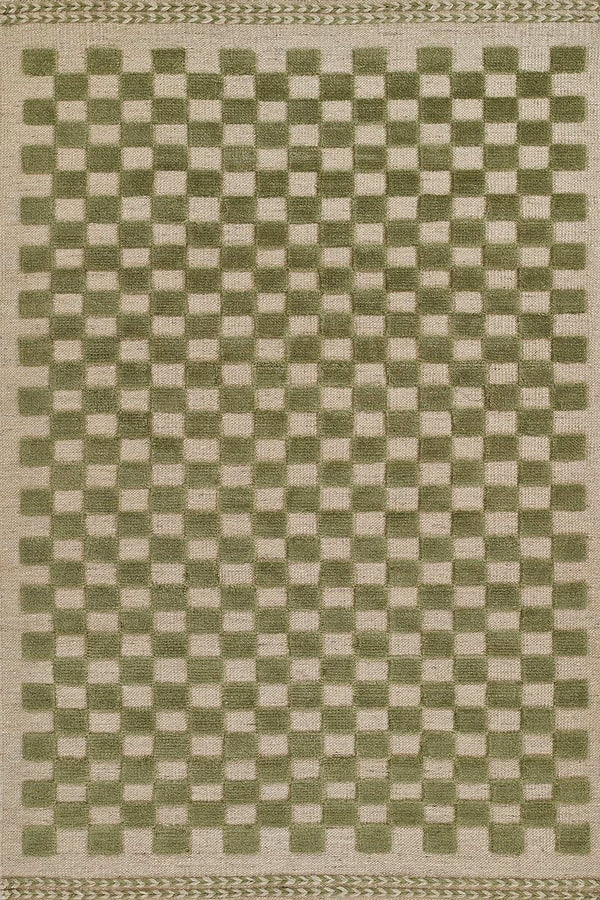 Oberon Wool Area Rug, Green - BlueJay Avenue