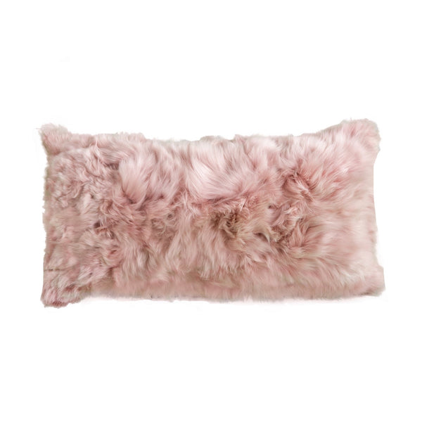 Original Fur Alpaca Pillow with Insert, Primrose, 11" x 22" - BlueJay Avenue