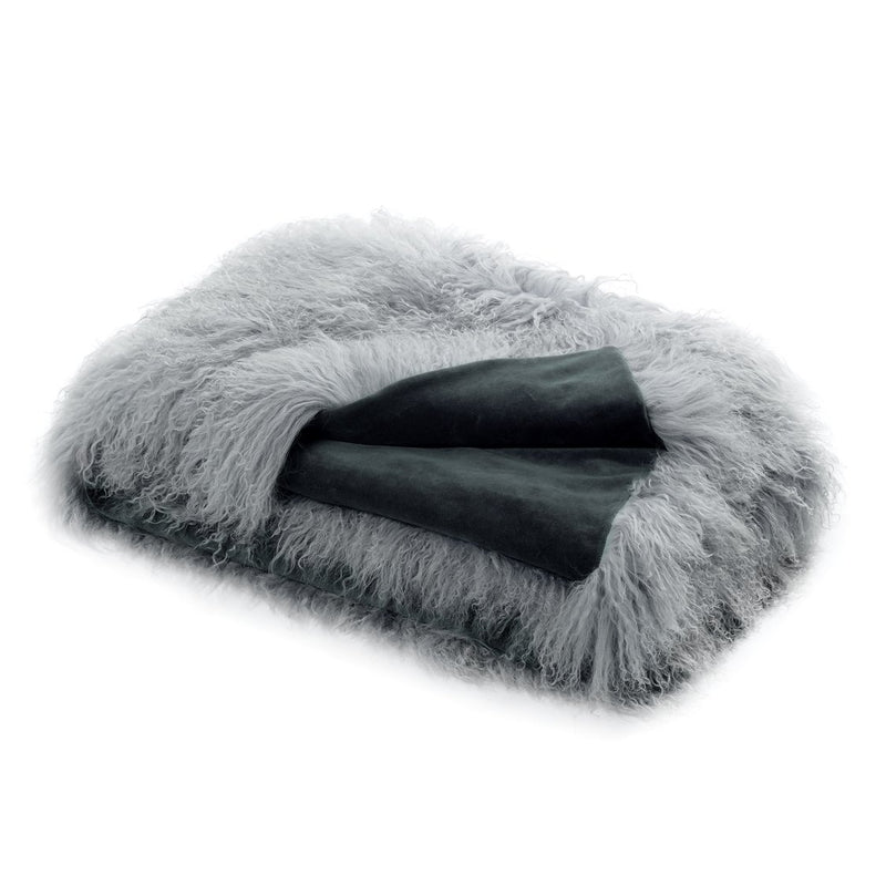 Original Tibetan lamb Throw, Dove - BlueJay Avenue