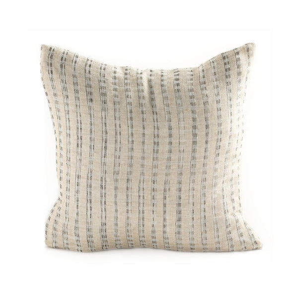 Palm Linen/Silk Throw Pillow, 20" - BlueJay Avenue