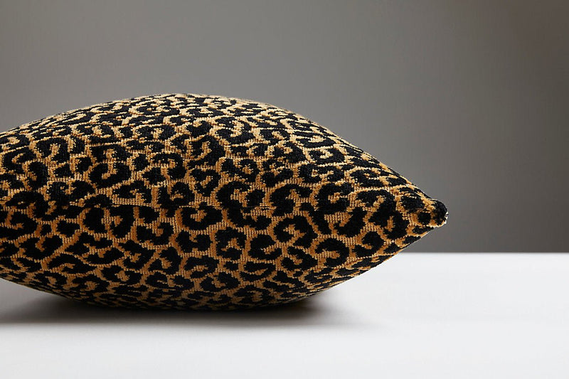 Panthera Velvet Lumbar Pillow, Ebony - BlueJay Avenue