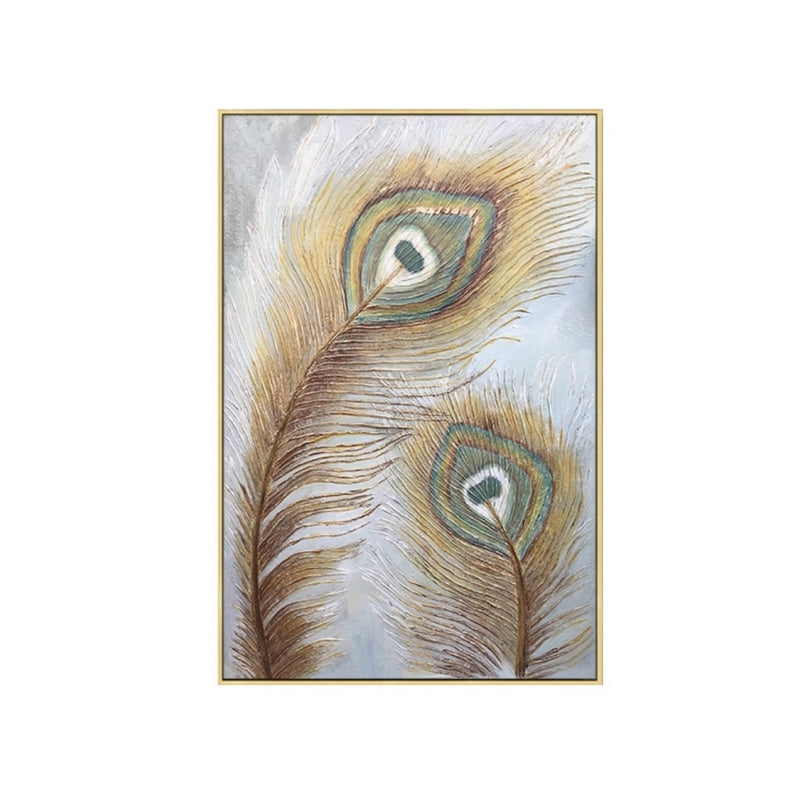 Peacock Feather Abstract Oil Painting - BlueJay Avenue