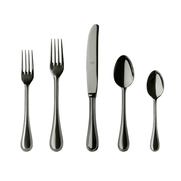 Perla Oro Nero Flatware Set, Black - BlueJay Avenue