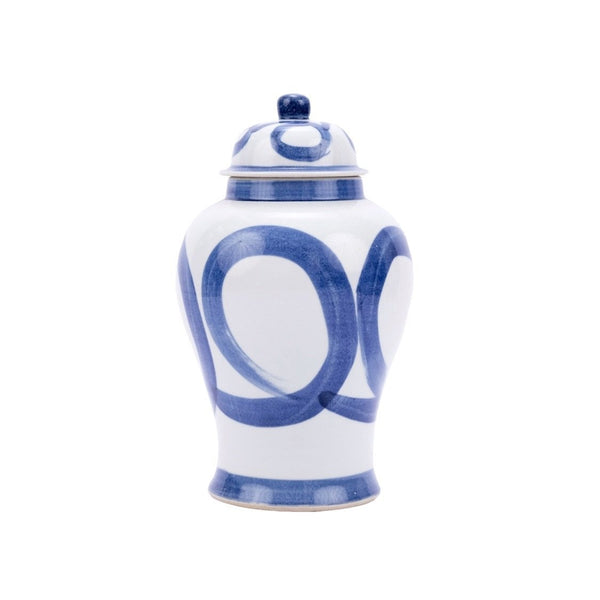 Porcelain Brushstroke Temple Jar - BlueJay Avenue