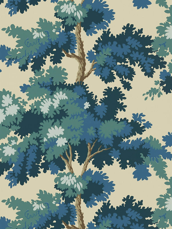 Raphael Printed Wall Covering, Dark Blue - BlueJay Avenue