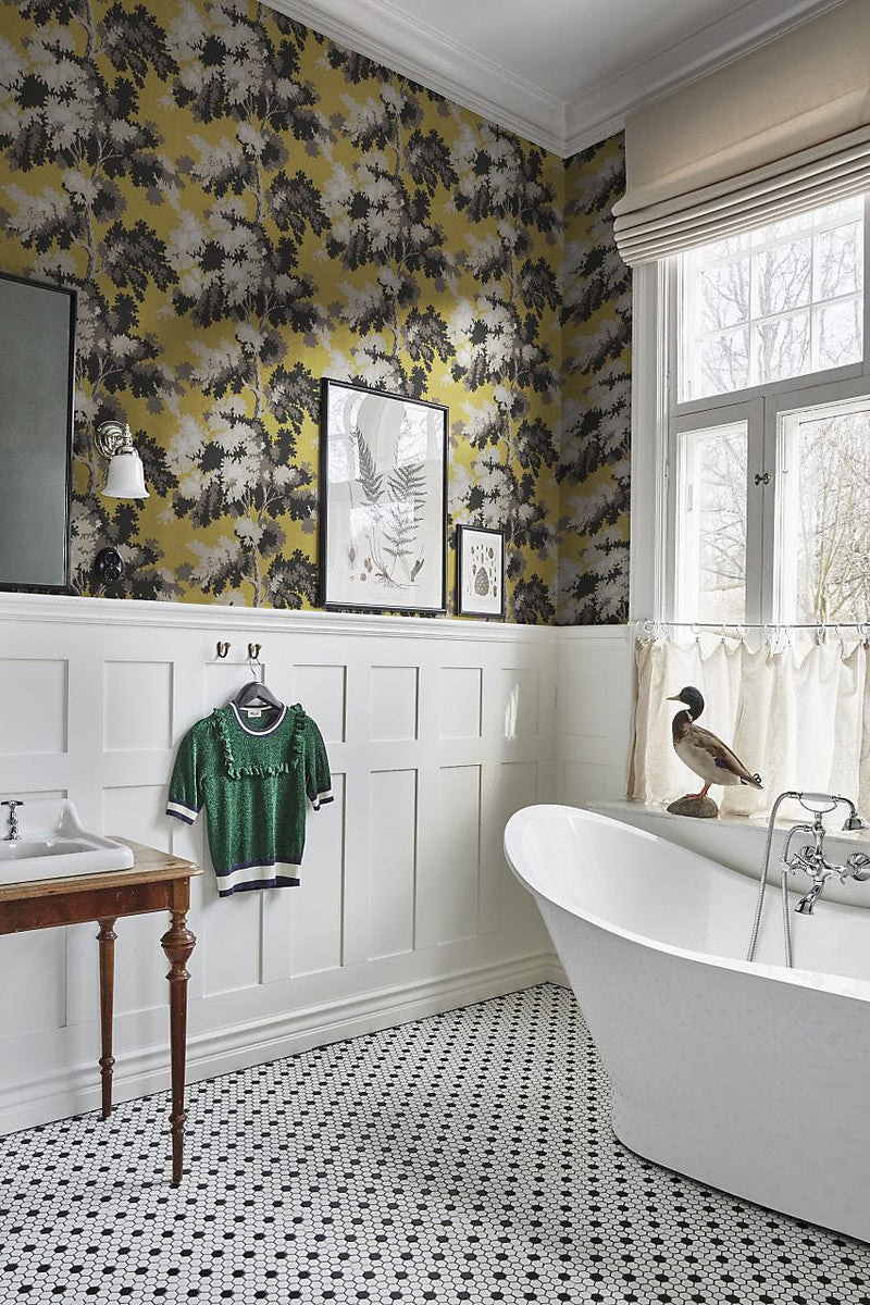 Raphael Printed Wall Covering, Yellow - BlueJay Avenue