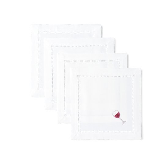 Red Wine Cocktail Napkins, Set of 4 - BlueJay Avenue