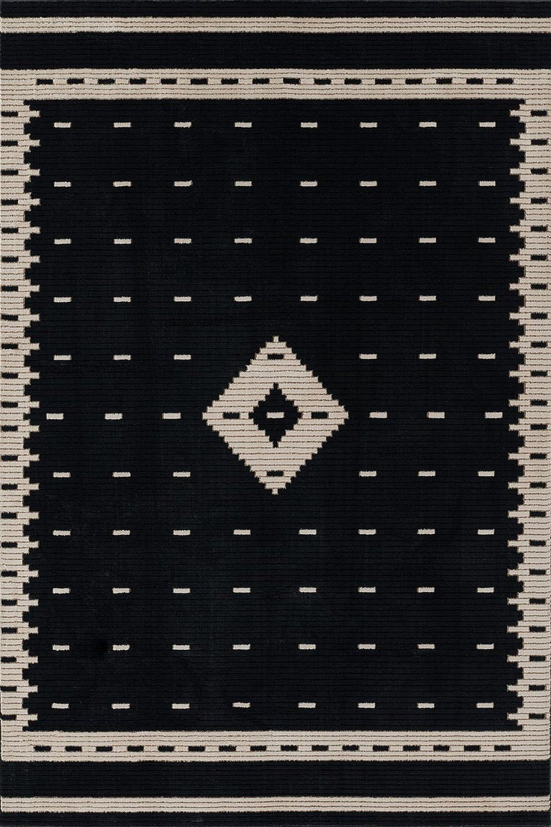 Reese Black & White Woven Rug - BlueJay Avenue