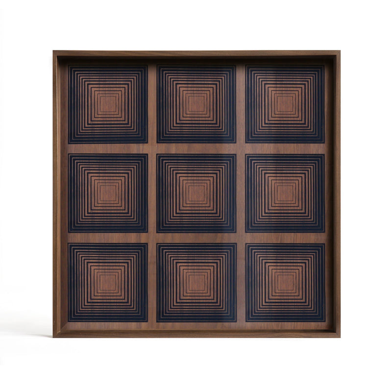 Rennes Square Glass Ottoman Tray, Ink - BlueJay Avenue