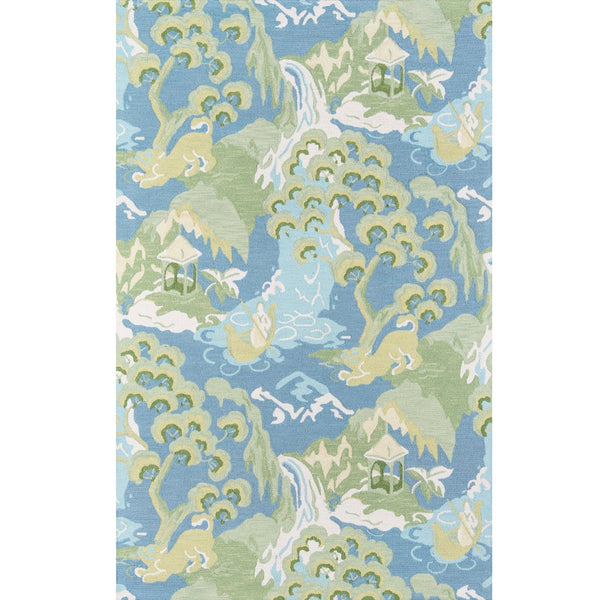 Road To Canton Cotton Area Rug, Blue - BlueJay Avenue