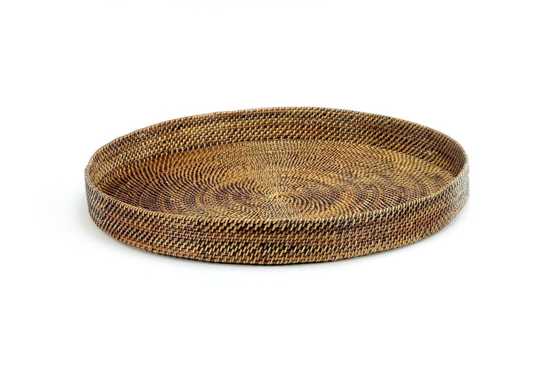 Round Wicker Serving Tray - BlueJay Avenue