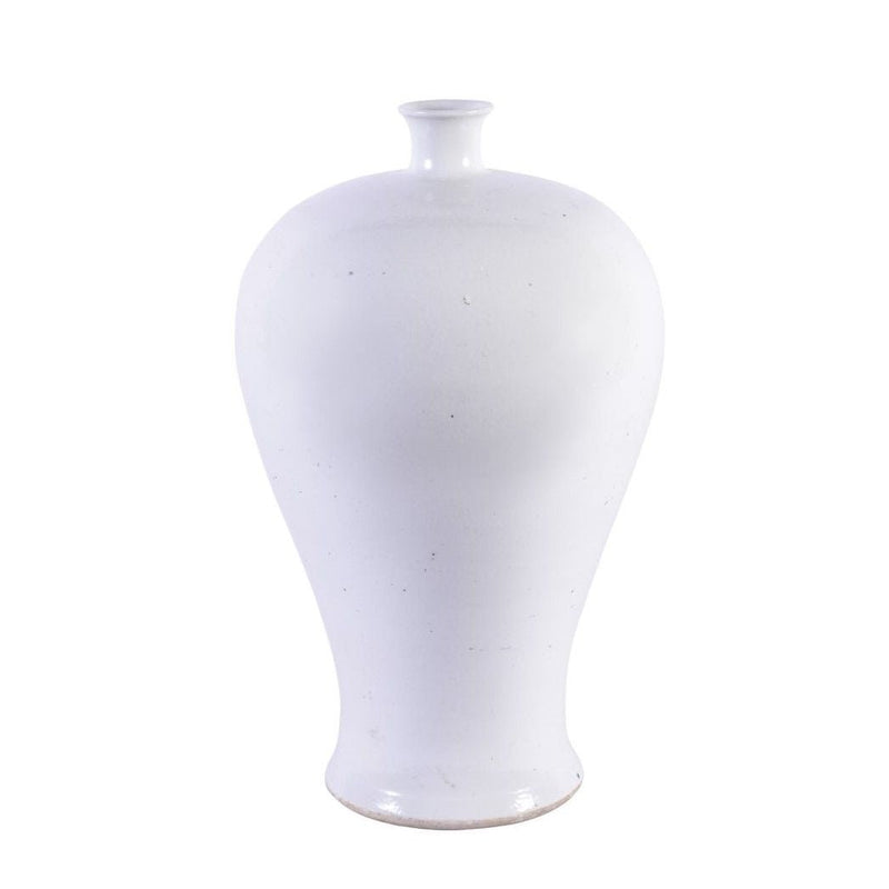 Rustic Matte White Plum Vase Large - BlueJay Avenue