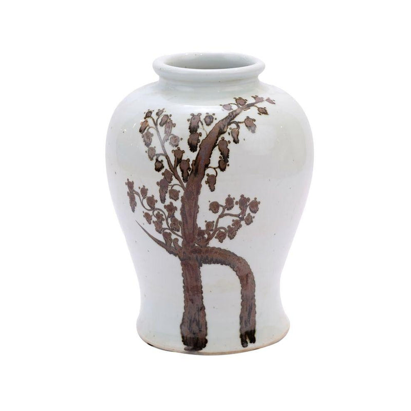 Rusty Brown Twisted Tree Flaring Rim Dynasty Jar - BlueJay Avenue