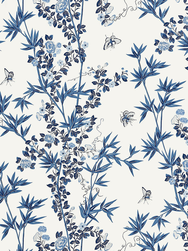 Scalamandre Jardin De Chine Wallpaper, Porcelain - BlueJay Avenue