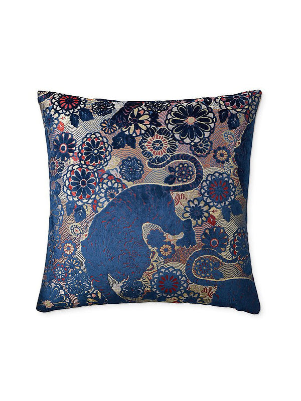 Scalamandre Siberian Tiger Pillow, Sapphire Flame - BlueJay Avenue