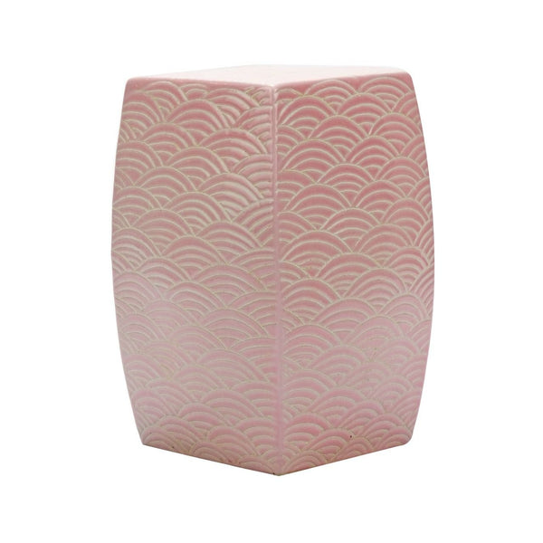 Sea Wave Square Garden Stool Blush Pink - BlueJay Avenue