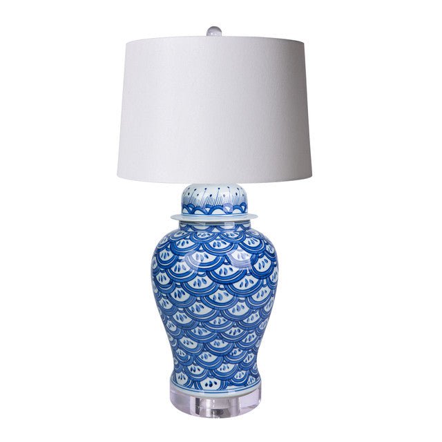 Sea Wave Temple Jar Table Lamp, Small - BlueJay Avenue