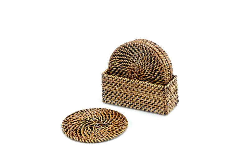 Set of 6 Wicker Coaster By Calaisio, Round - BlueJay Avenue