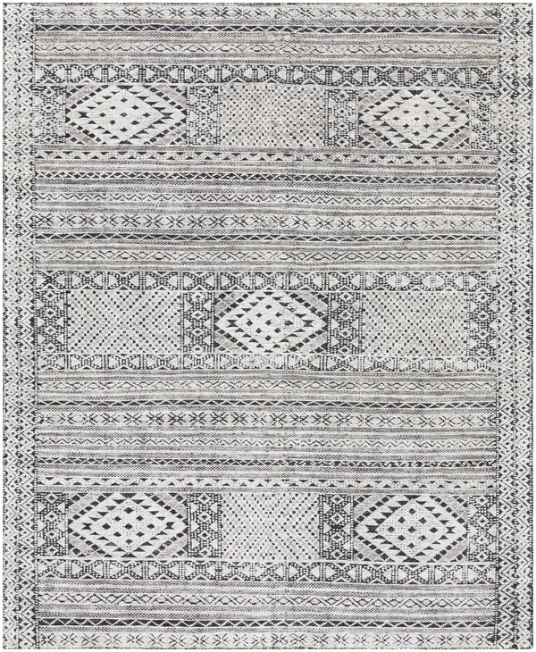 Sharri Charcoal & White Hand Knotted Rug - BlueJay Avenue