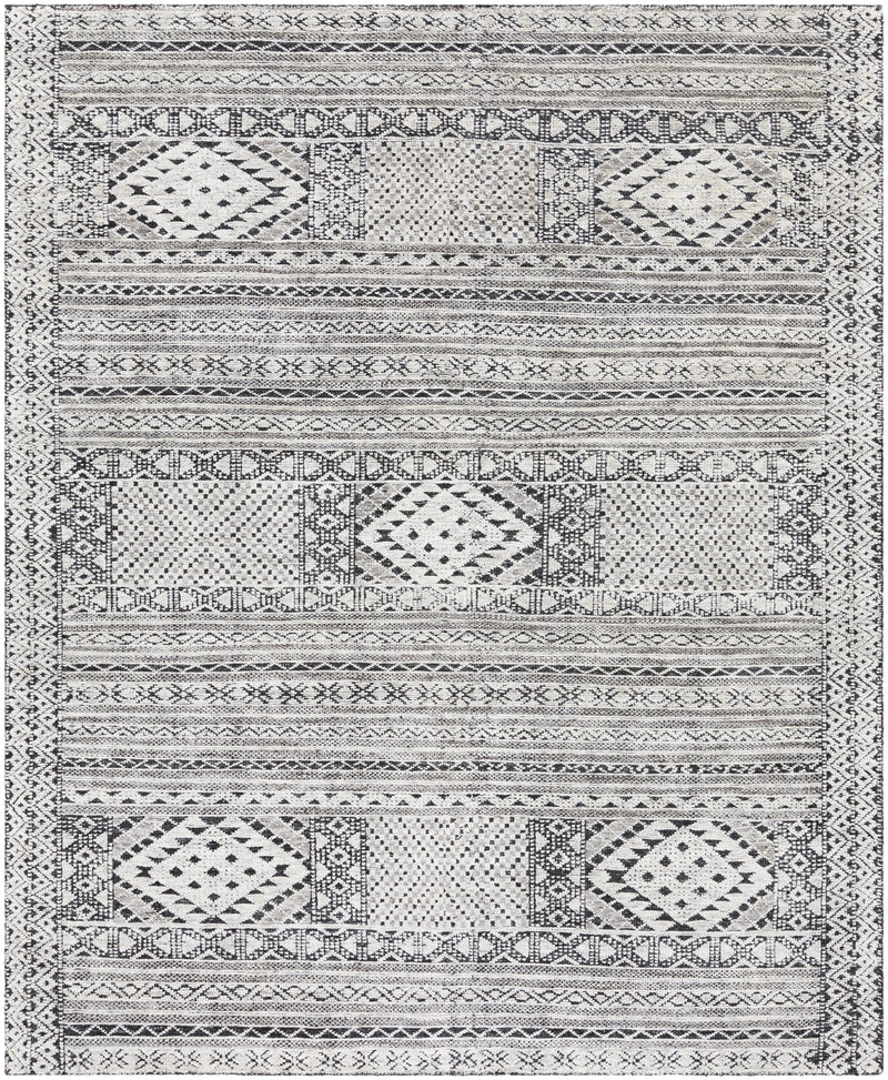 Sharri Charcoal & White Hand Knotted Rug - BlueJay Avenue