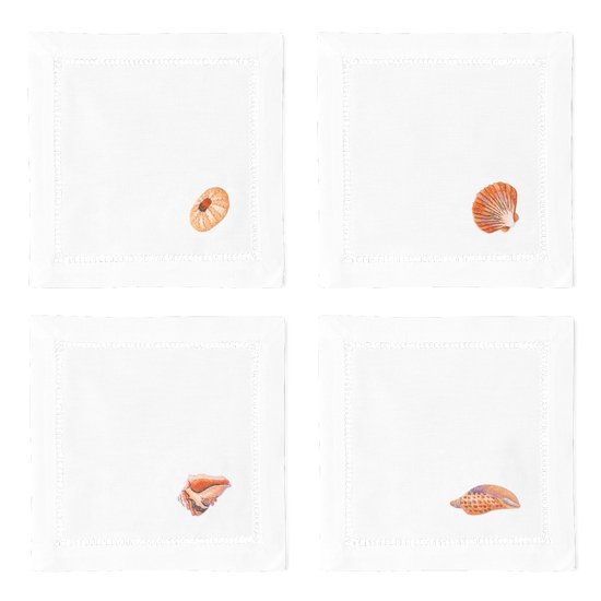 Shell Blush Cocktail Napkins, Mixed Set of 4 - BlueJay Avenue