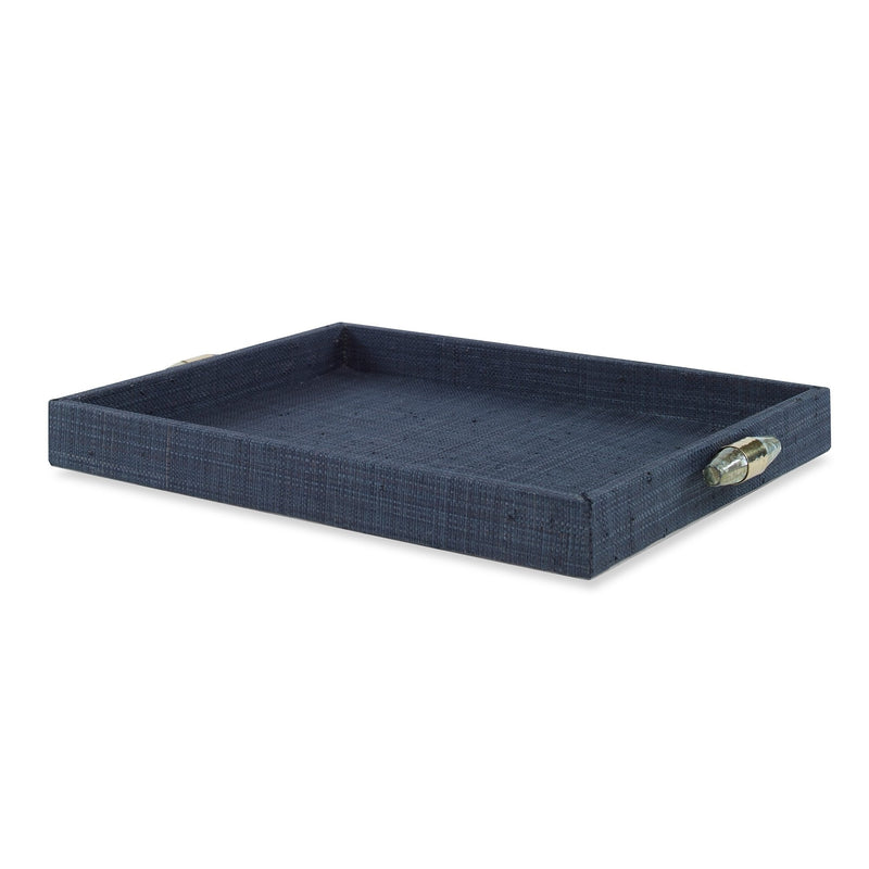 Shorehame Raffia Tray, Black - BlueJay Avenue