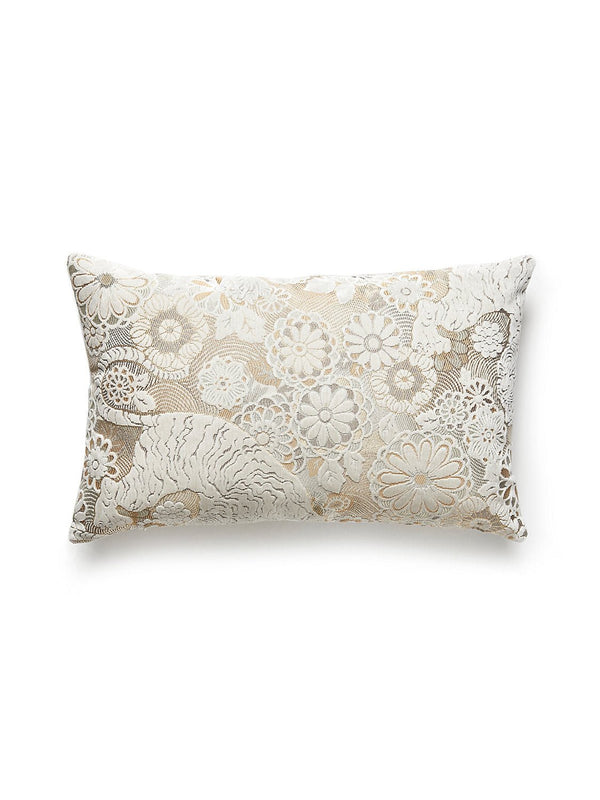 Siberian Tiger Lumbar Pillow, White Tawny - BlueJay Avenue