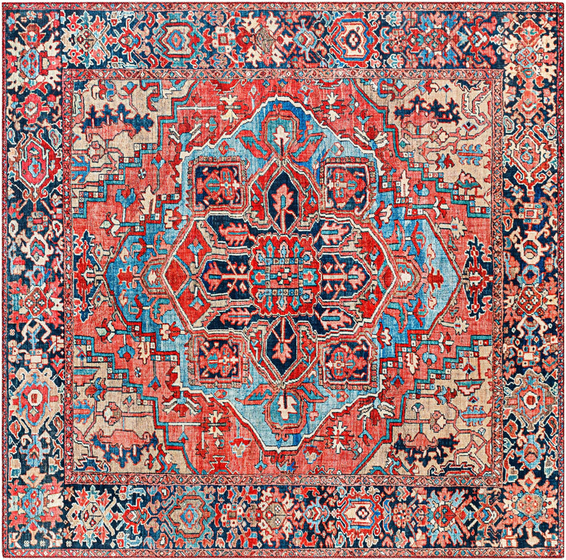 Sierra Traditional Oriental Red And Blue Area Rug - BlueJay Avenue