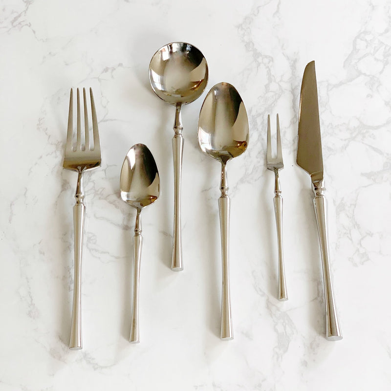 SiJi Flatware Set of 6 - Silver, Mirror Polish - BlueJay Avenue