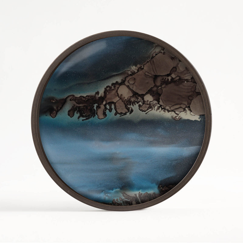 Slate Glass Round Tray - BlueJay Avenue