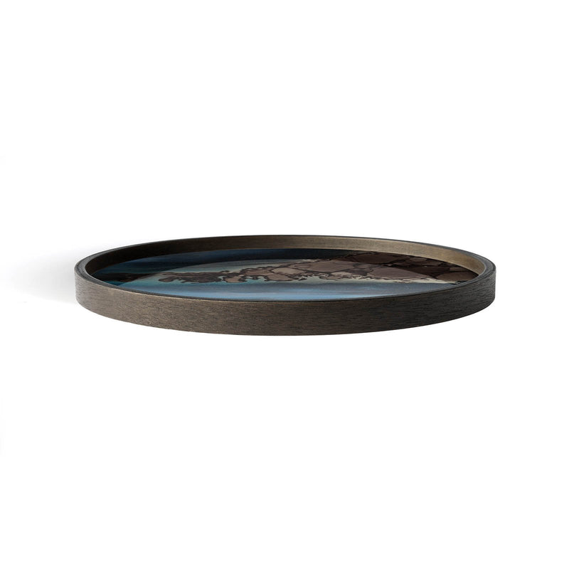 Slate Glass Round Tray - BlueJay Avenue