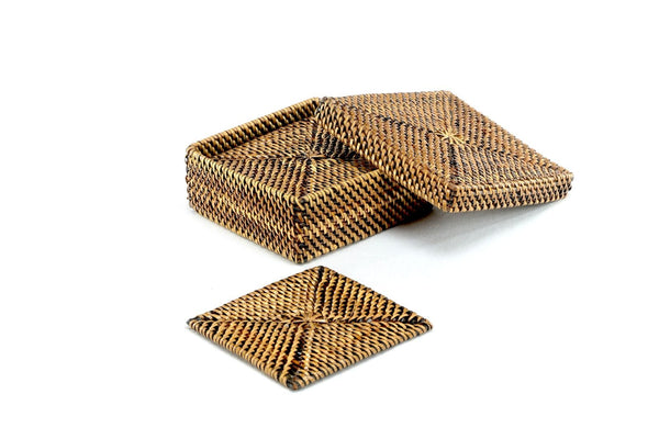 Square Wicker Coaster By Calaisio, Set of 6 - BlueJay Avenue