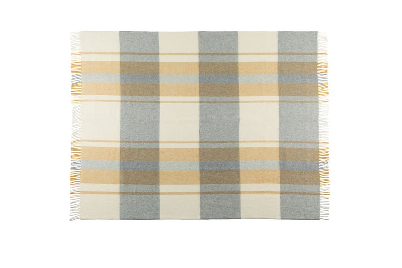 Totfir Alpaca And Wool Throw Blanket, Mustard - BlueJay Avenue