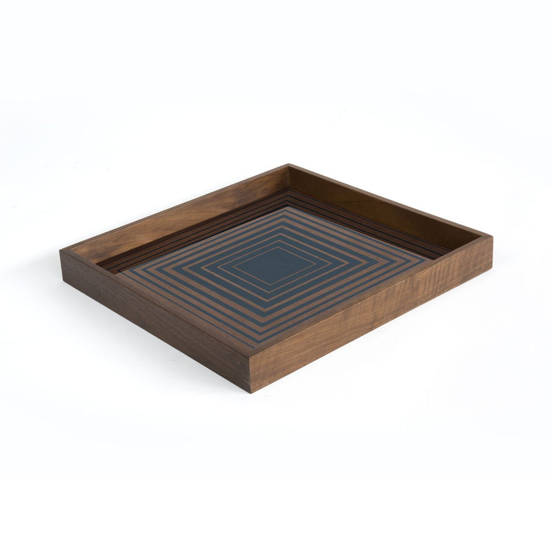 Verona Square Glass Tray, Ink - BlueJay Avenue