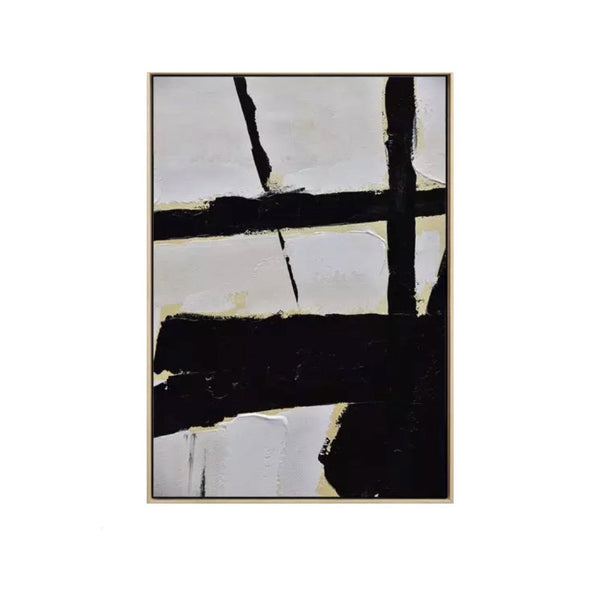 White & Black - Abstract Painting, Oil on Canvas - BlueJay Avenue