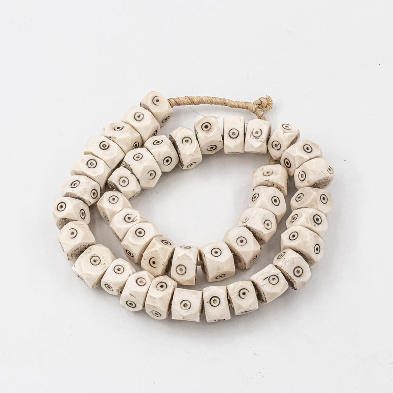 White Diamond Eyes Kenya Cow Bone Beads - BlueJay Avenue