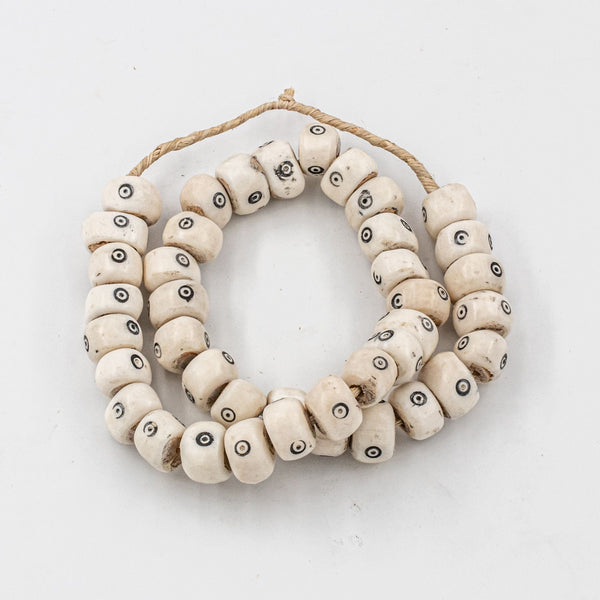 White Drum Eyes Kenya Cow Bone Beads - BlueJay Avenue