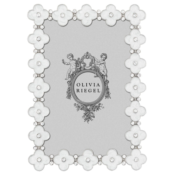 White Enamel Clover Photo Frame - BlueJay Avenue