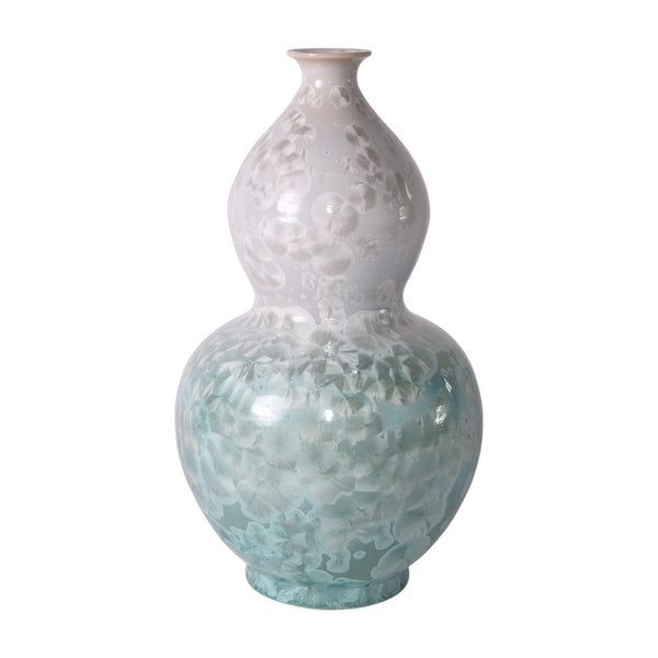White Green Crystal Shell Gourd Vase - BlueJay Avenue