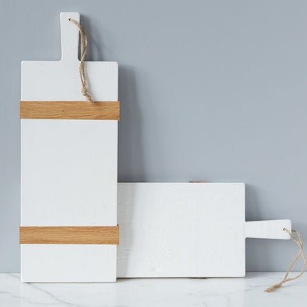 White Rectangle Mod Charcuterie Board, Small - BlueJay Avenue