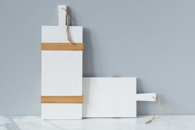 White Rectangle Mod Charcuterie Board, Small - BlueJay Avenue
